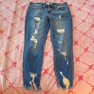 Cello Distressed Skinny Jeans in Blue